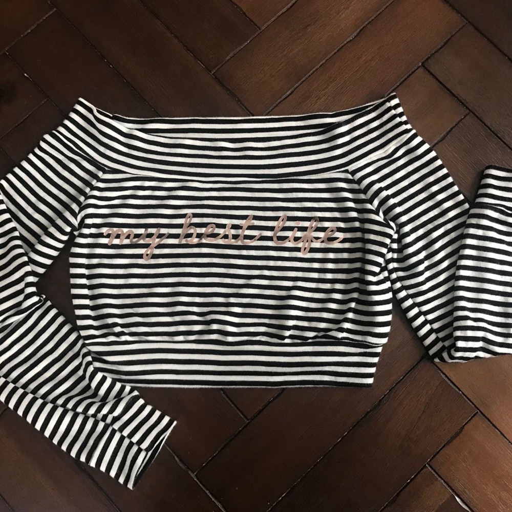 Fashion Nova Stripe Crop Top Size Small